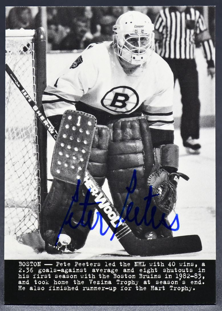 2014-15 UD Masterpieces Wire Photos Pete Peeters 221 Auto