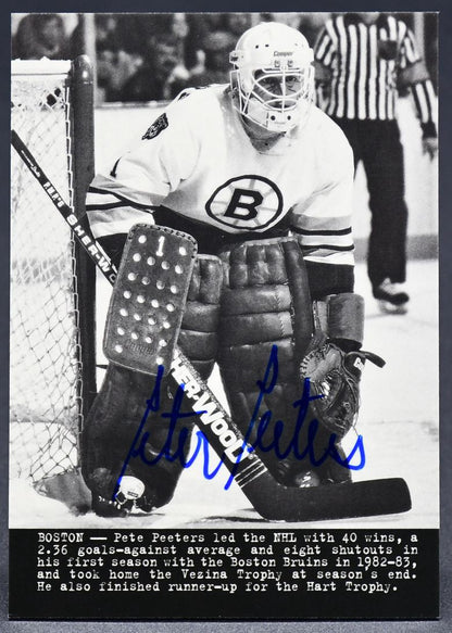 2014-15 UD Masterpieces Wire Photos Pete Peeters 221 Auto