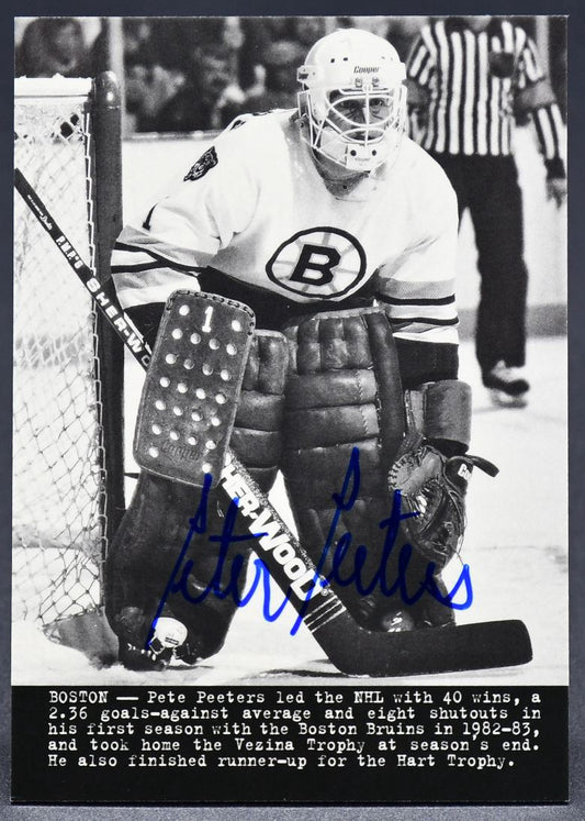 2014-15 UD Masterpieces Wire Photos Pete Peeters 221 Auto