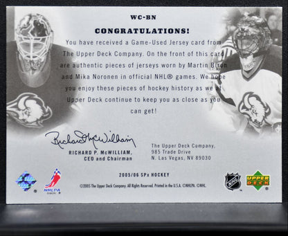 2005-06 SPx Winning Combos Dual Jersey Biron/Noronen /350 Jersey 2661