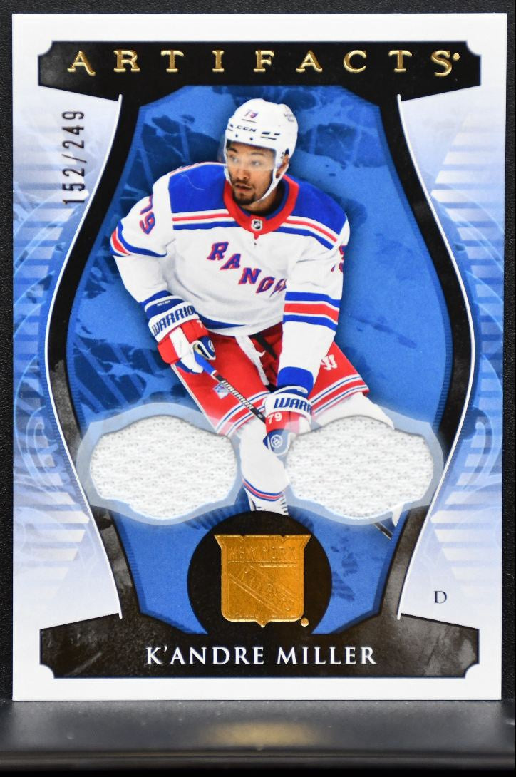 2023-24 UD Artifacts Material Gold K'Andre Miller 52 Rangers 152/249 Jersey 6026