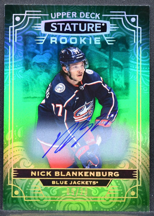 2022-23 UD Stature Rookie Auto Green Nick Blankenburg 198 RC Auto