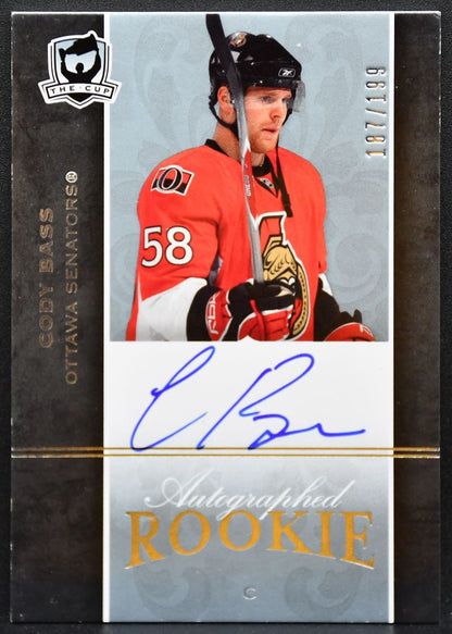 2007-08 UD The Cup Auto Rookie Cody Bass 118 Senators RC Auto 187/199 9178