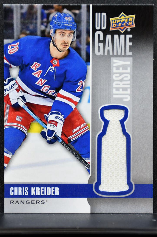 2019-20 Upper Deck Series 1 UD Game Jerseys Chris Kreider Rangers Jersey 6095