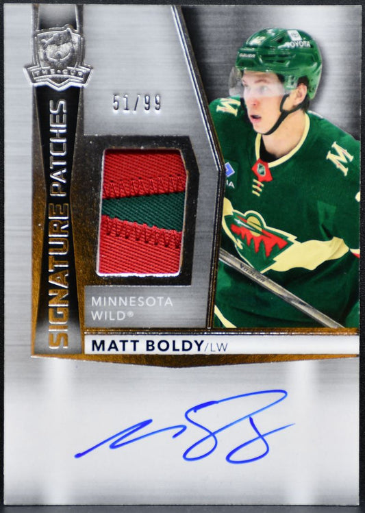 2024-25 Upper Deck The Cup Signature Patches Matt Boldy Wild Auto /99 Patch 4441