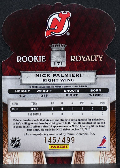 2010-11 Panini Crown Royale Royalty Palmieri 171 Devils RC Auto 145/499 2636