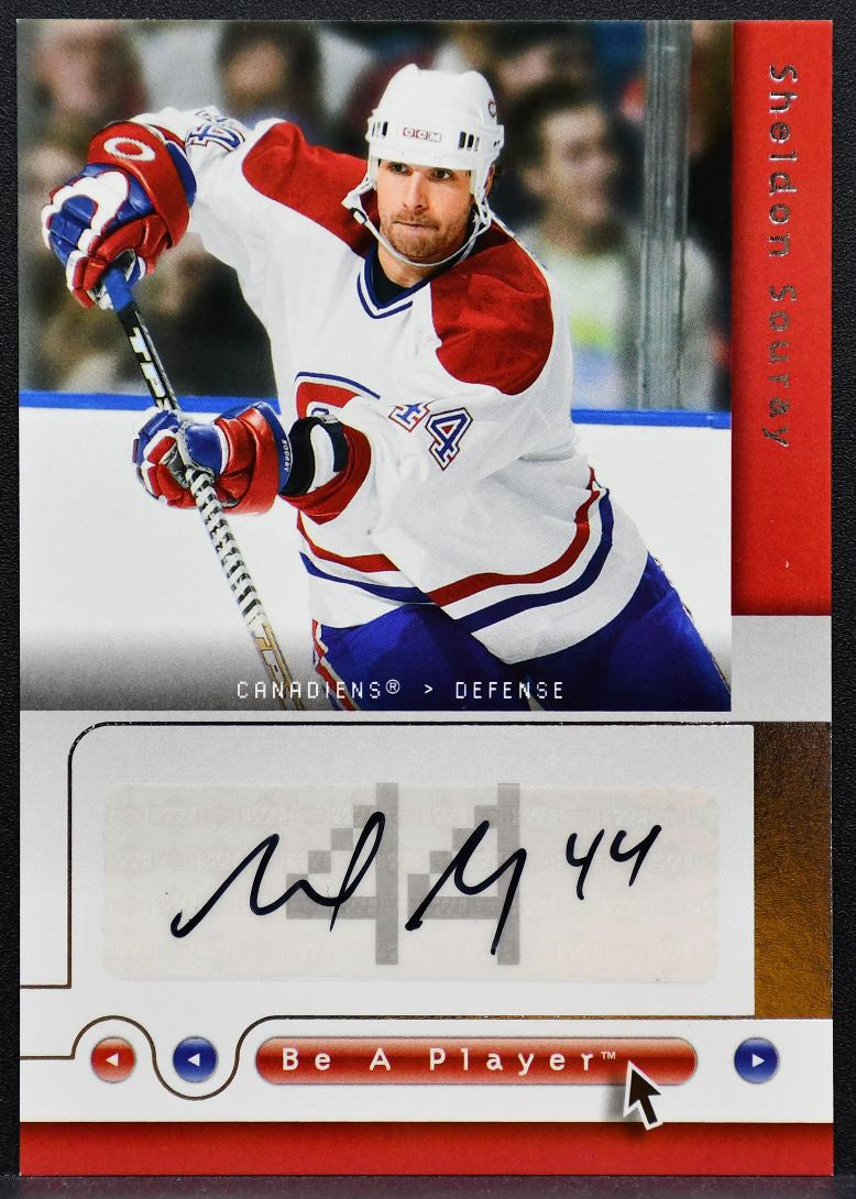 2005-06 Upper Deck Be a Player Signatures Sheldon Souray SS Canadiens Auto 9817