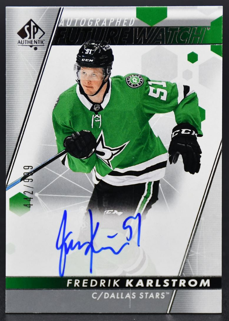 2022-23 SP Authentic FrederikKarlstrom 128 Dallas Stars RC Auto 442/999
