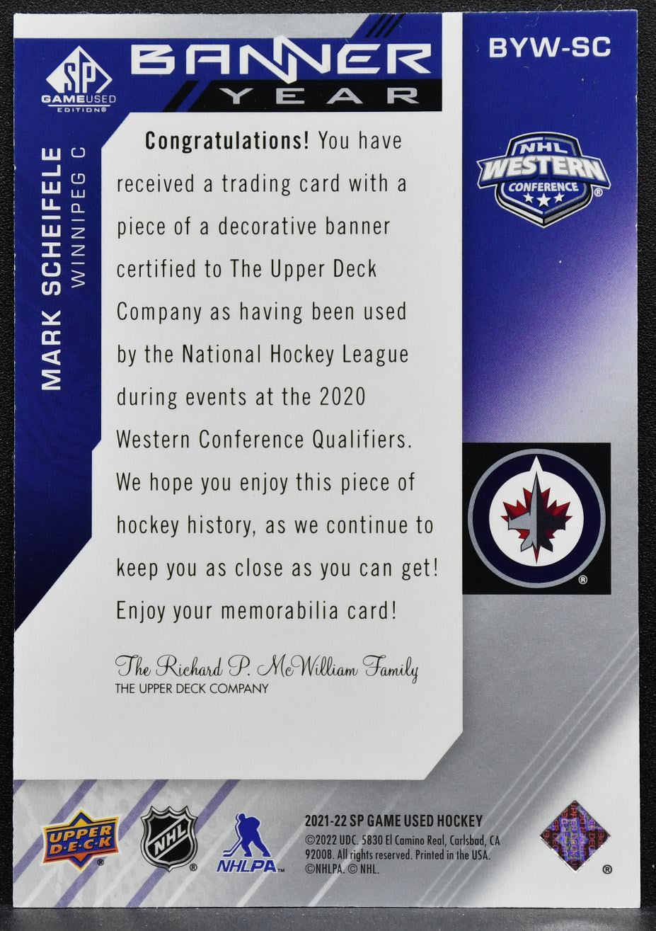 2021-22 SPGU 2021 NHL Western Conference Banner Scheifele Jersey 3406