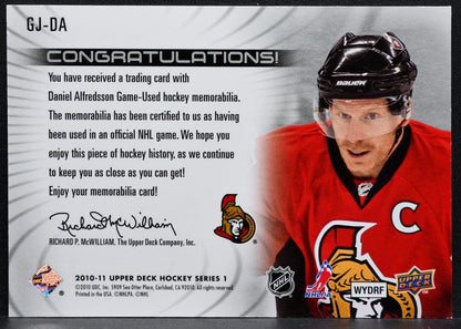 2010-11 UD Series 1 UD Game Jerseys Daniel Alfredsson Senators Jersey 8566
