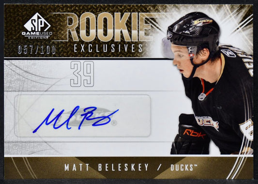 2009-10 SP Game Used Rookie Exclusives Autographs Matt Beleskey RC Auto 0725