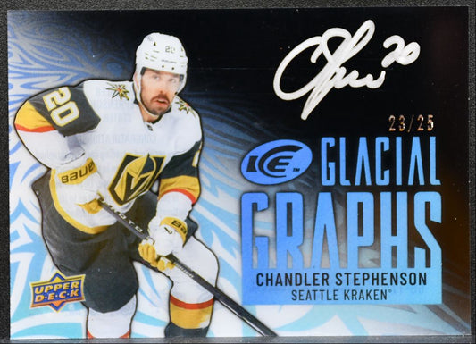 2024-25 UD Ice Glacial Graphs Chandler Stephenson GG-17 Kraken Auto /25 0694