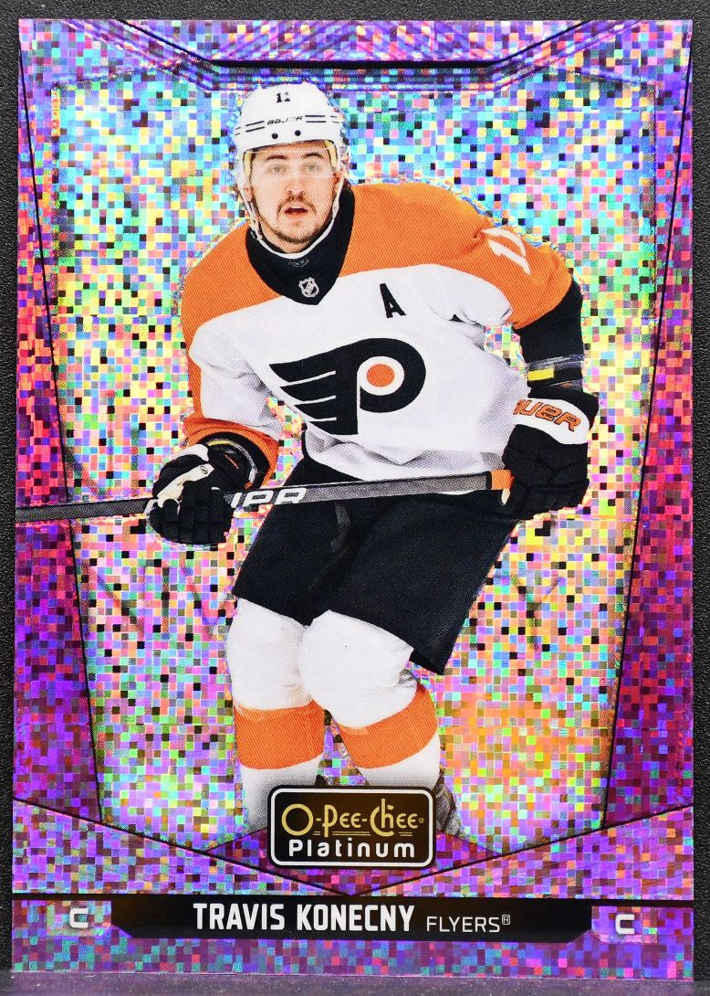 2024-25 O-Pee-Chee Platinum Violet Pixels Travis Konecny 18 Flyers 009/299 1587
