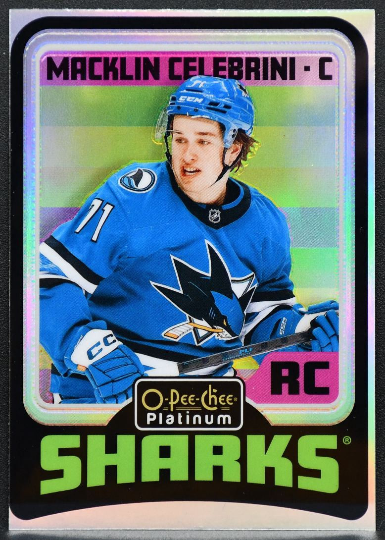 2024-25 OPC Platinum Retro Rookie Rainbow Macklin Celebrini R91 Sharks RC 8249