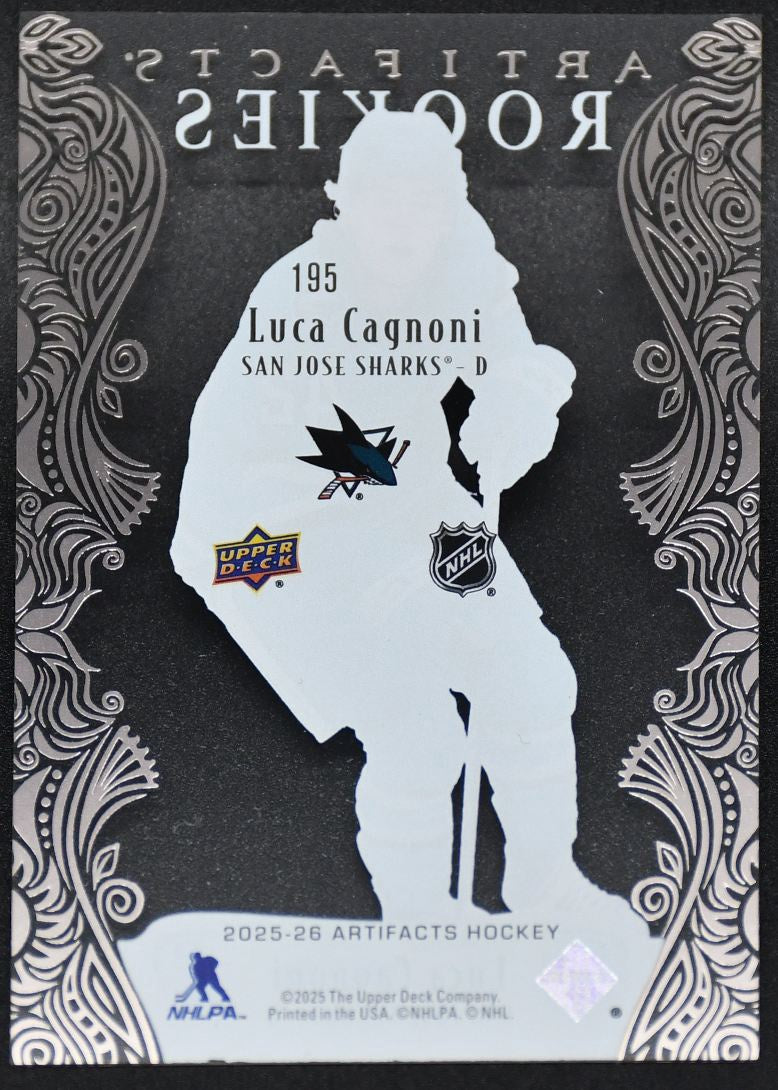 2025-26 UD Artifacts Luca Cagnoni 195 San Jose Sharks