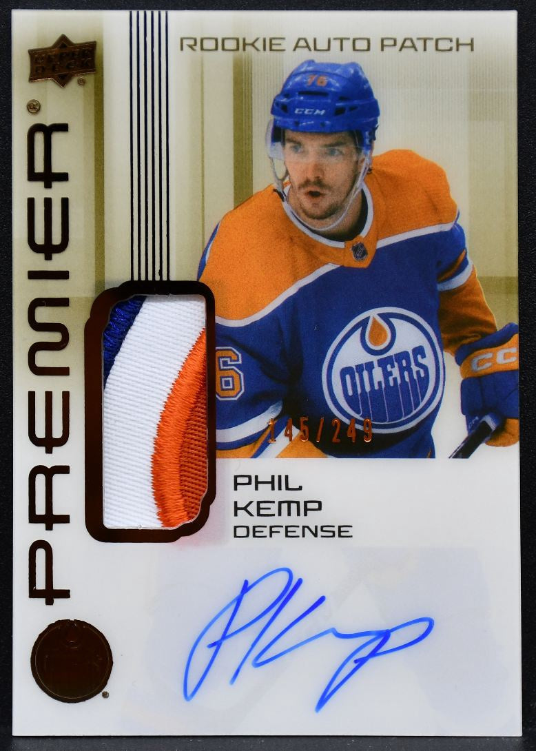 2024-25 UD Premier RC Patch Phil Kemp AR-PK Oilers RC Auto 245/249 Patch 4807