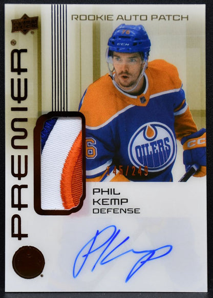 2024-25 UD Premier RC Patch Phil Kemp AR-PK Oilers RC Auto 245/249 Patch 4807