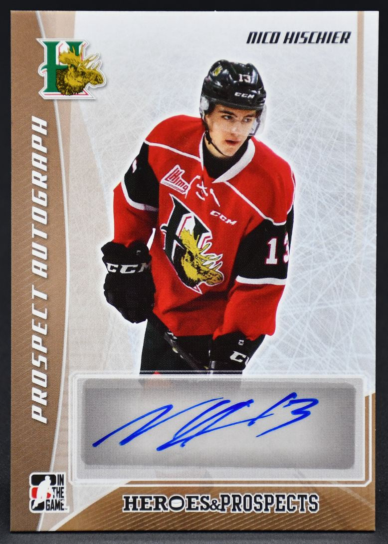 2017-18 Leaf In The Game Heroes and Prospects Autograph Hischier RC Auto