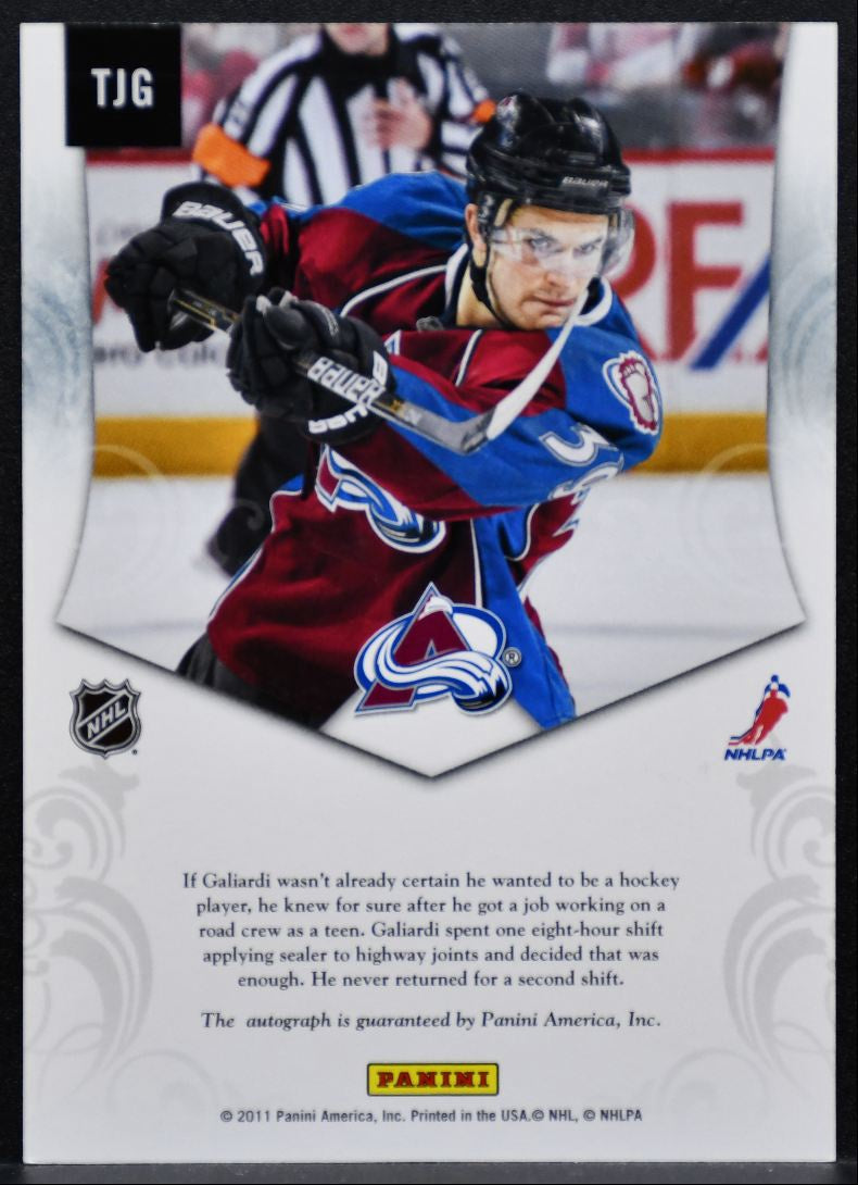 2011-12 Panini Private Signings T.J. Galiardi TJG Colorado Avalanche Auto 9434