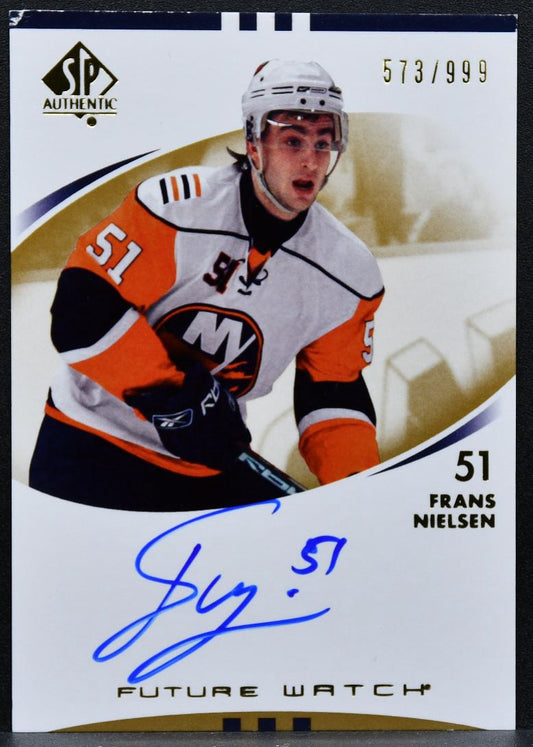 2007-08 SP Authentic Future Watch Auto Frans Nielsen Islanders RC Auto 1757