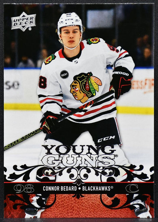 2023-24 UD 2008-09 Tribute Young Guns Connor Bedard T-47 Chicago Blackhawks RC 8334