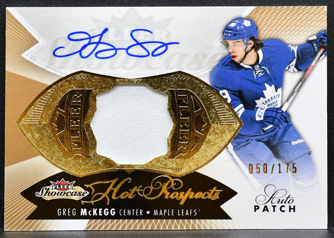 2014-15 Fleer Showcase Hot Prospects Jersey Auto Greg McKegg RC Auto Jersey 0895
