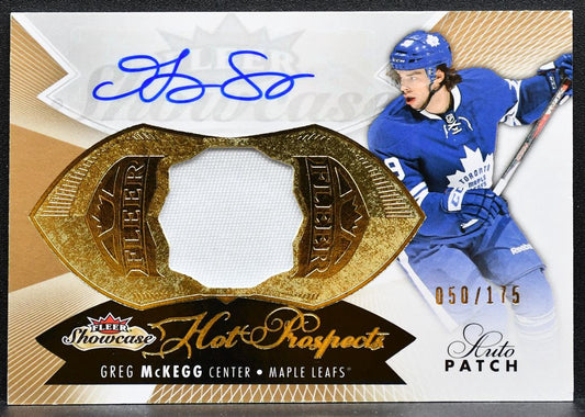 2014-15 Fleer Showcase Hot Prospects Jersey Auto Greg McKegg RC Auto Jersey 0895