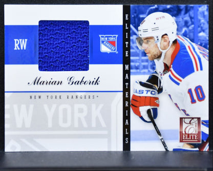 2011-12 Panini Elite Materials Marian Gaborik 32 New York Rangers Jersey 2141