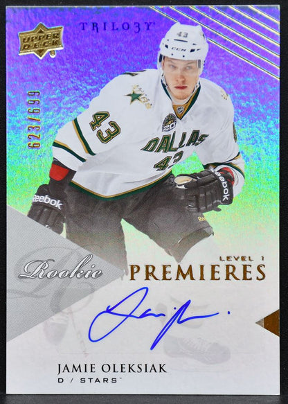 2013-14 UD Trilogy RC Premieres Jamie Oleksiak 173 Stars RC Auto 623/699 1950