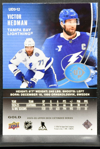 2025-26 UD Extended Series UD3 Gold Victor Hedman UD3-12 Lightning 263/333 8631