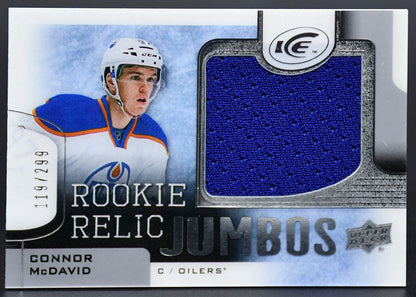 2015-16 UD Ice Rookie Relic Jumbos Connor McDavid RRJ-CM 119/299