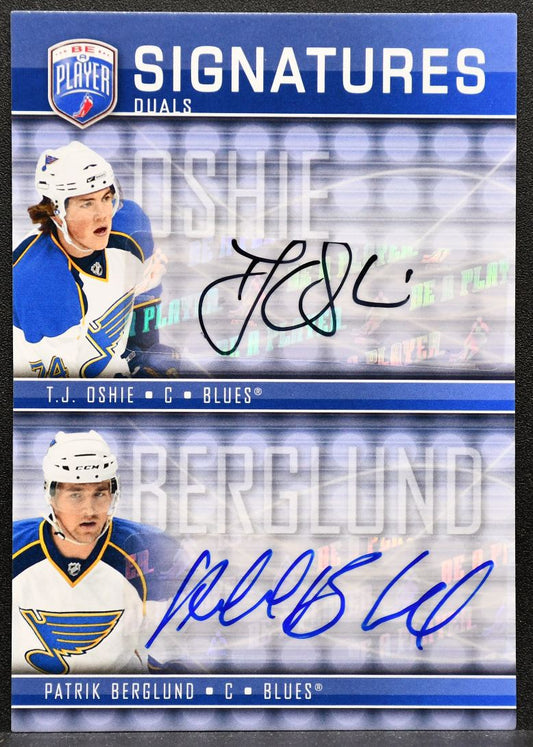 2008-09 UD Be a Player Signatures Dual Oshie/Berglund Blues Auto 3123