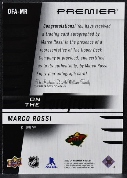 2023-24 UD Premier On the Forefront Auto Marco Rossi Wild Auto 117/125 7412
