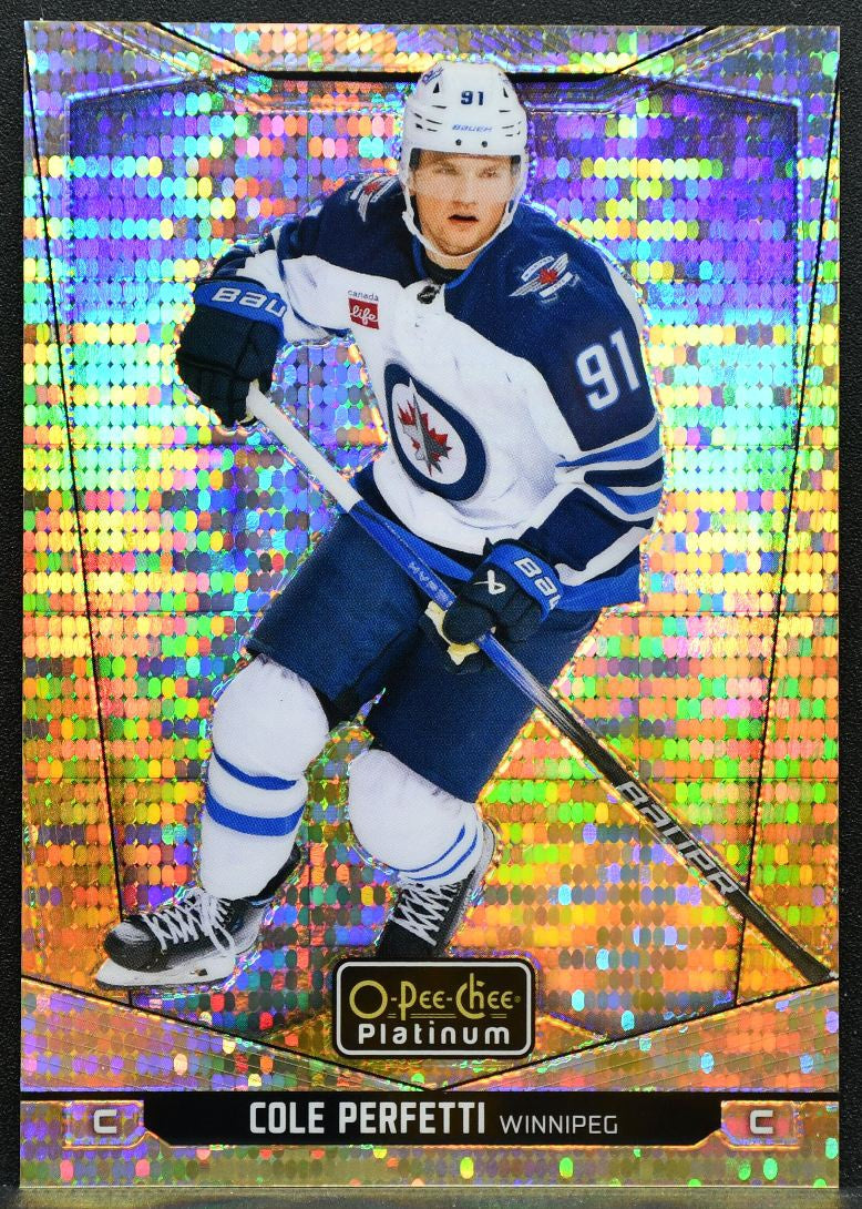 2024-25 O-Pee-Chee Platinum Seismic Gold Cole Perfetti 152 Jets 28/50 9508