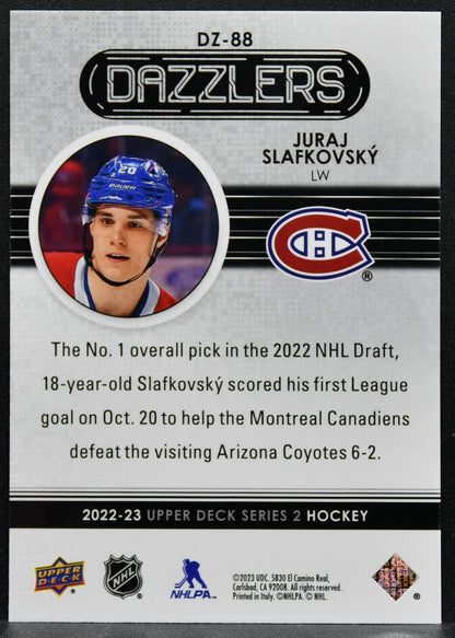 2022-23 Upper Deck Dazzlers Green Juraj Slafkovsky DZ-88 Montreal Canadiens 8960