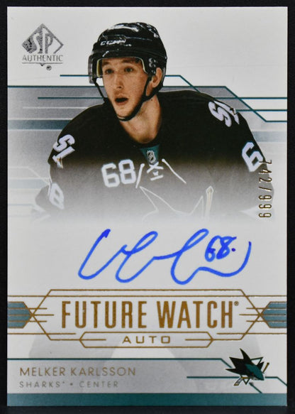 2014-15 SP Authentic Future Watch Karlsson 274 Sharks RC Auto 742/999 9604
