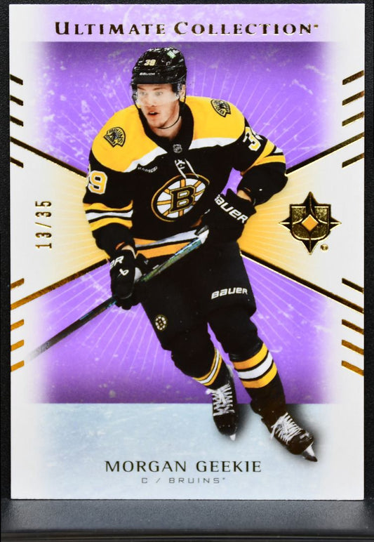 2025-26 UD Ultimate Collection Purple Morgan Geekie 59 Boston Bruins 13/35 1004