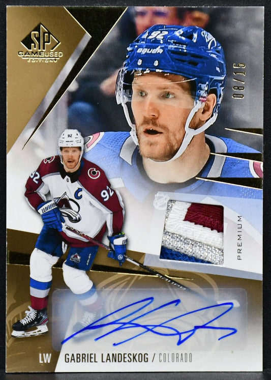 2023-24 SP Game Used Auto Premium Material Gabriel Landeskog 84 Auto 08/15 Patch