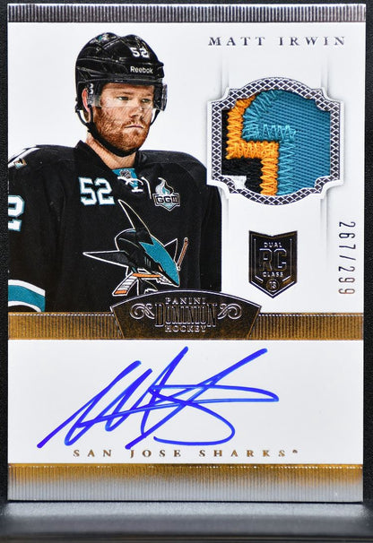 2013-14 Panini Dominion Rookie Patch Auto Irwin Sharks RC Auto /299 Patch 2377