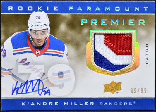 2020-21 UD Premier Rookie Paramount Auto Miller Rangers RC Auto /99 Patch 4946