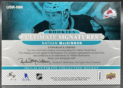 2013-14 UD Ultimate Collection Signatures - Rookies Nathan MacKinnon RC AUTO