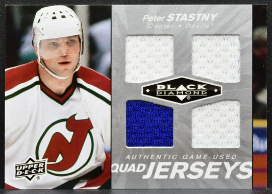 2010-11 Upper Deck Black Diamond Jerseys Quad Peter Stastny Devils Jersey 6838