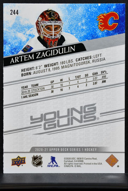 2020-21 Upper Deck Series 1 Young Guns Artem Zagidulin Calgary Flames RC 1358
