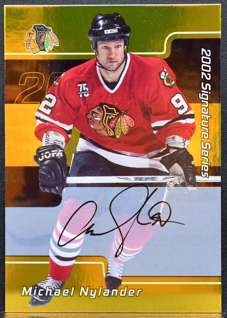 2001-02 Be a Player Auto Series Auto Michael Nylander 057 Blackhawks Auto 9000