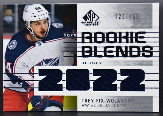 2022-23 SP Game Used Trey Fix-Wolansky Columbus Blue Jackets RC /150 Jersey