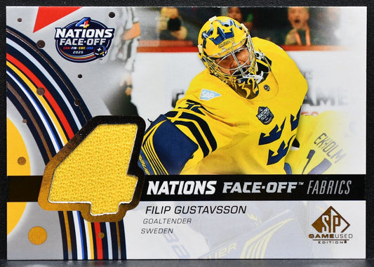 2025-26 SP Game Used 4 Nations Face Off Fabrics Gustavsson Sweden Jersey 6125