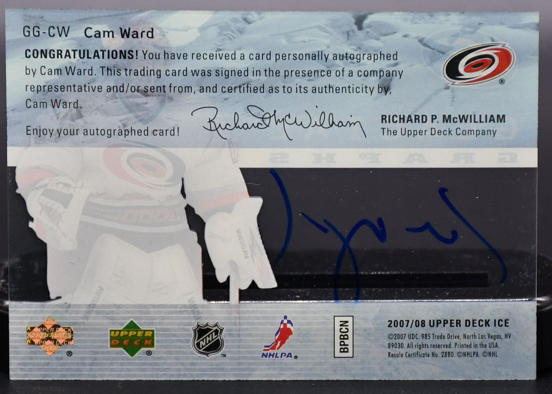 2007-08 UD Ice Glacial Graphs Cam Ward GG-CW RC Auto