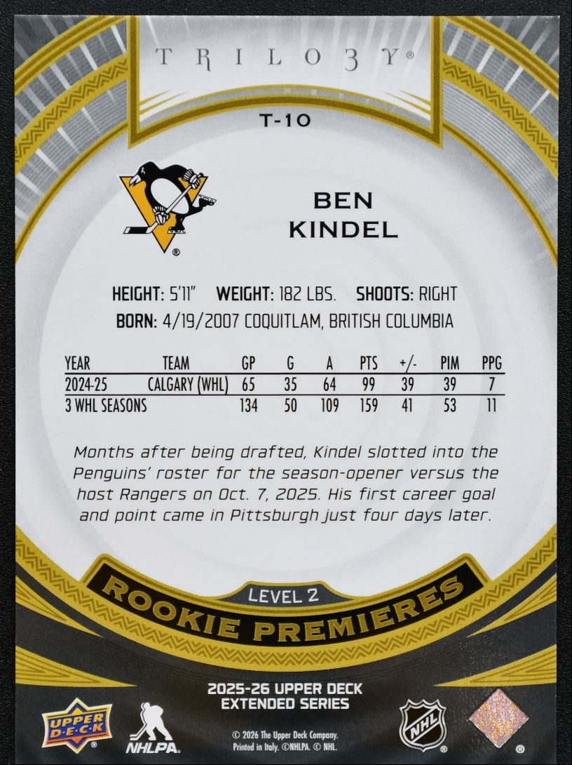 2025-26 UD Extended Series Trilogy Premieres Level 2 Kindel RC 276/499 1440
