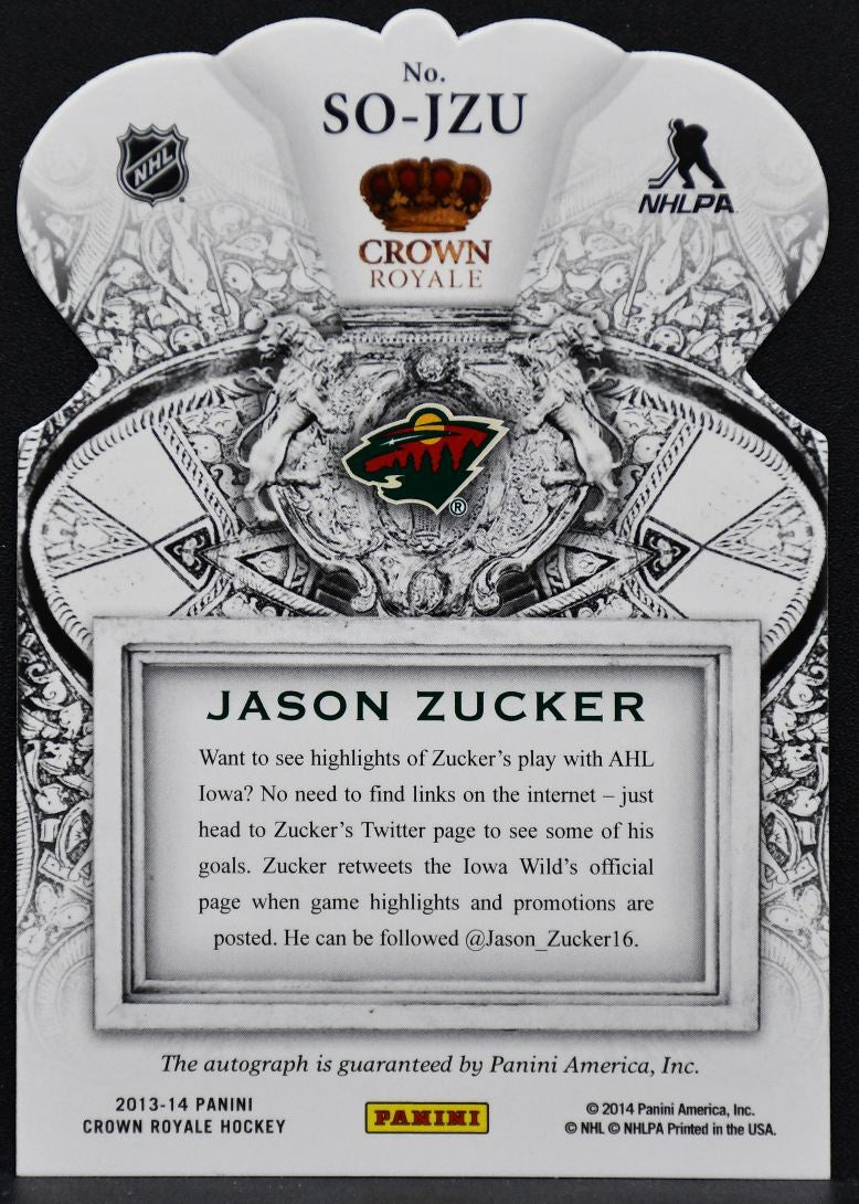 2013-14 Panini Crown Royale Sovereign Sigs Ruby Jason Zucker Wild Auto /25 4252