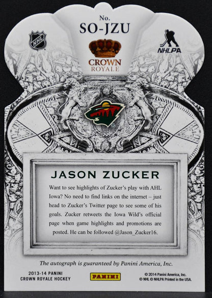 2013-14 Panini Crown Royale Sovereign Sigs Ruby Jason Zucker Wild Auto /25 4252